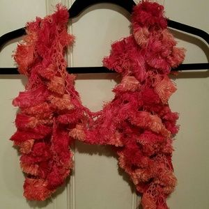 Pink Fuzzy Scarf