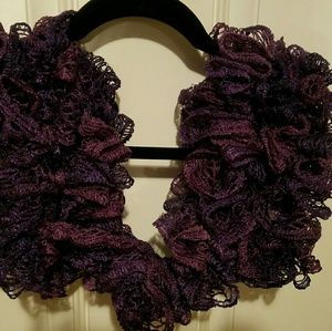 Shimmering Purple Ruffle Scarf