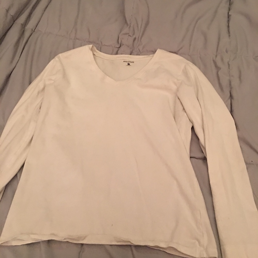 Plain white long sleeve tee