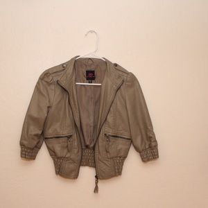 2b bebe faux leather jacket 3/4 sleeve XS