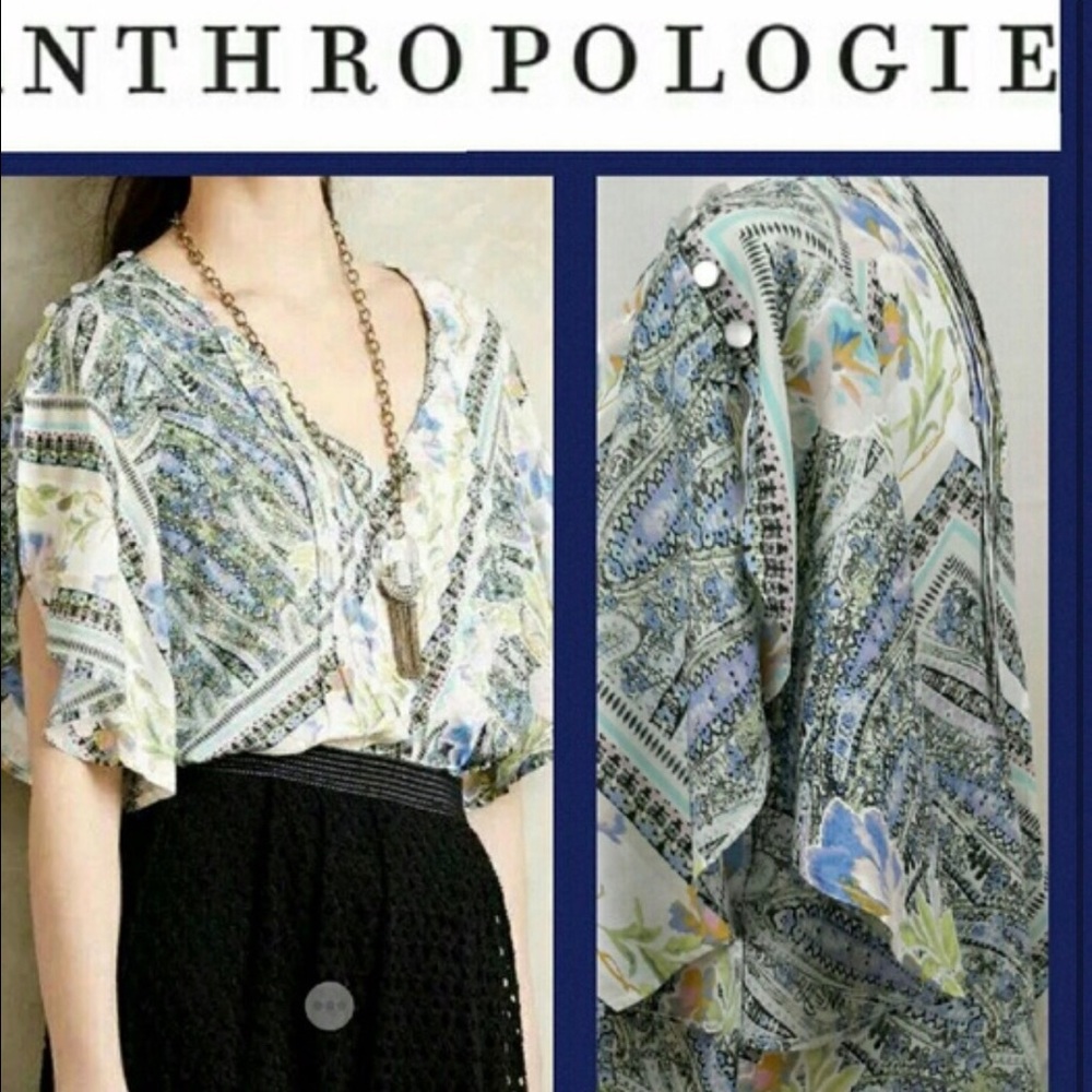 Maeve anthropologie flutter sleeve blouse maya