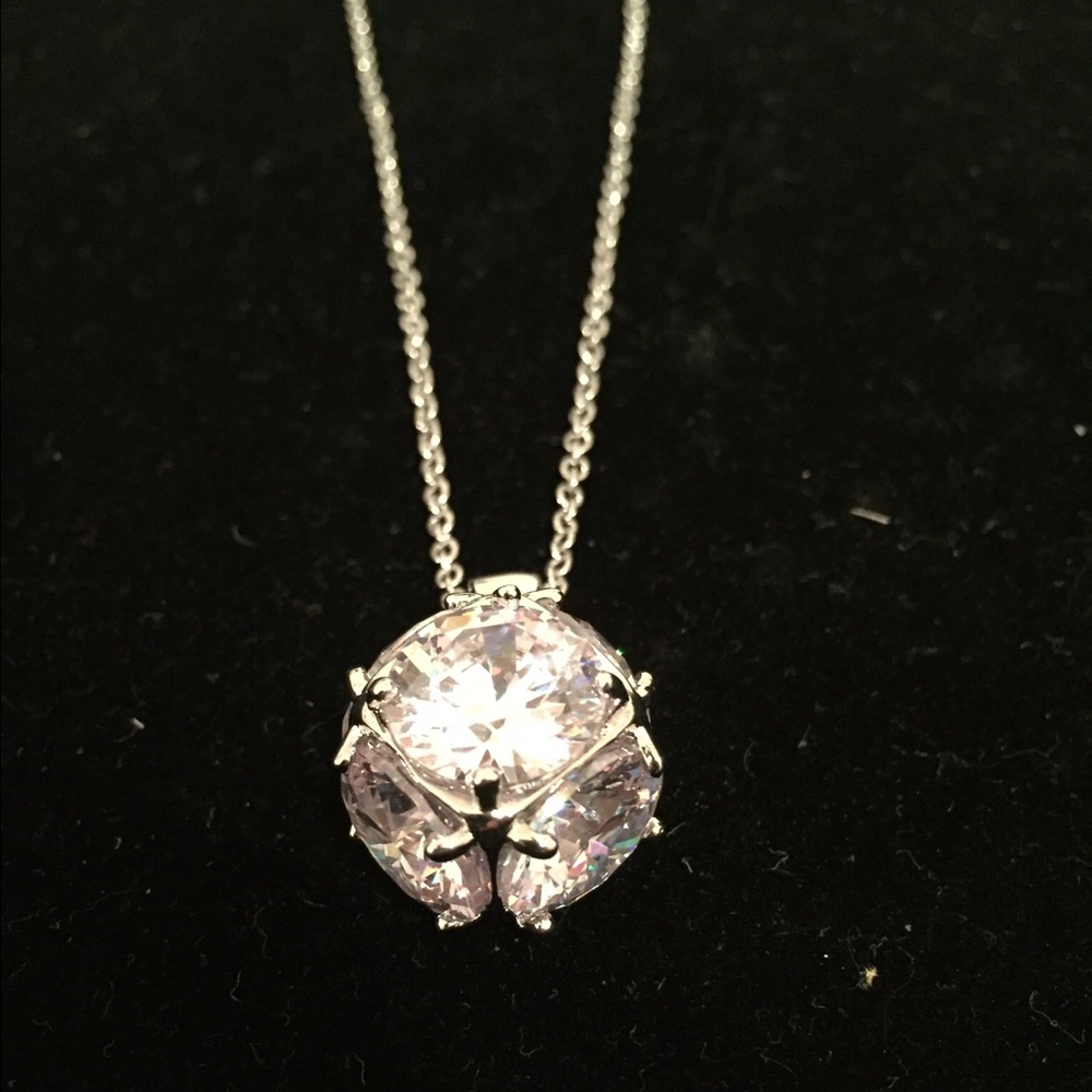 TLFJ Silver Diamond Pendant Necklace