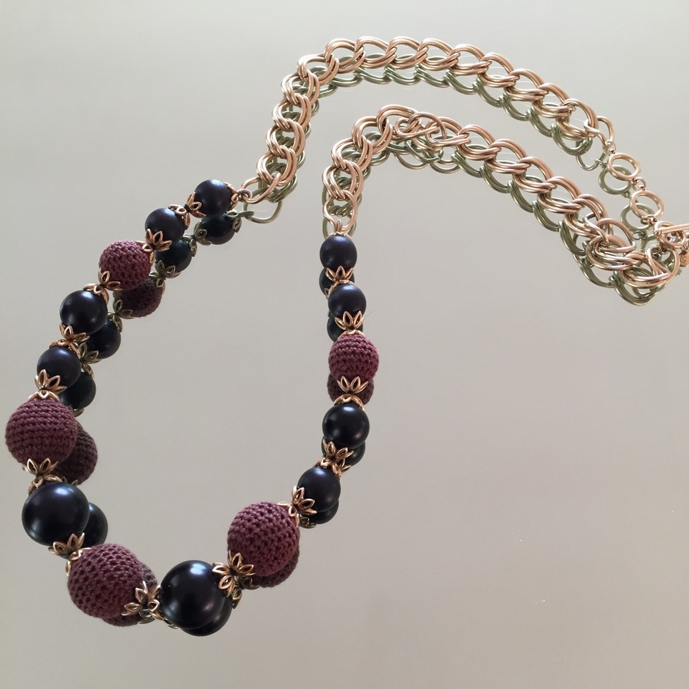Long Necklace with Large Bead and Ball Detail
