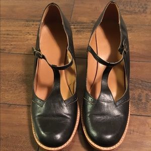 Black Leather Aeropostale Mary Janes