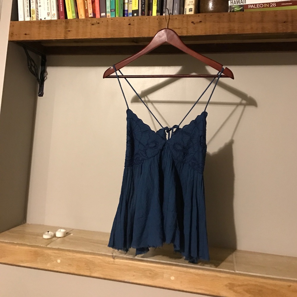 Free People blue birds in sky tank