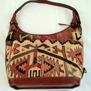 Yun Art Turkish Kilim rug hand woven purse bag