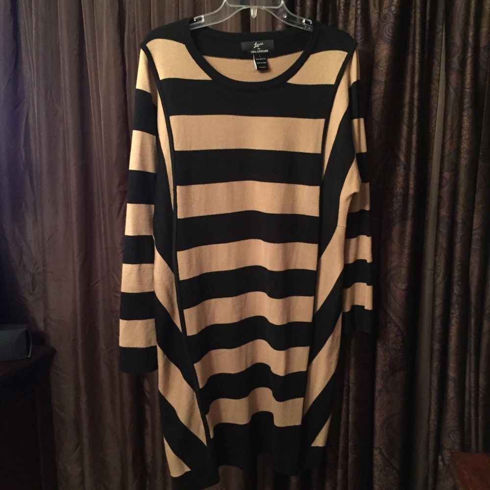 Black and Gold Sweater Dress