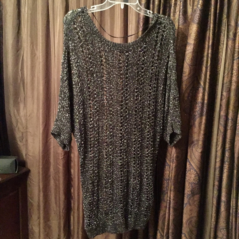 Black Express Glitter Knitted Sweater Dress