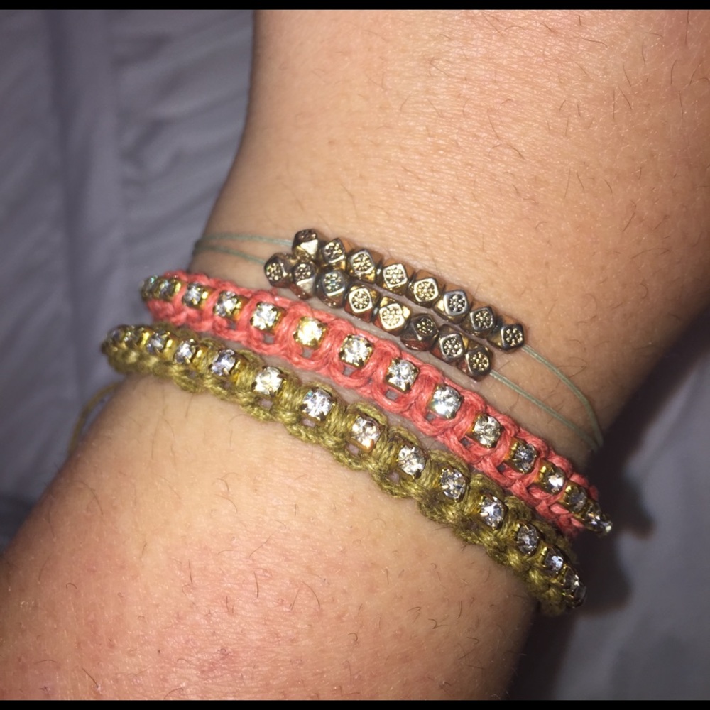 set of 3 chic beaded and studded bracelets!