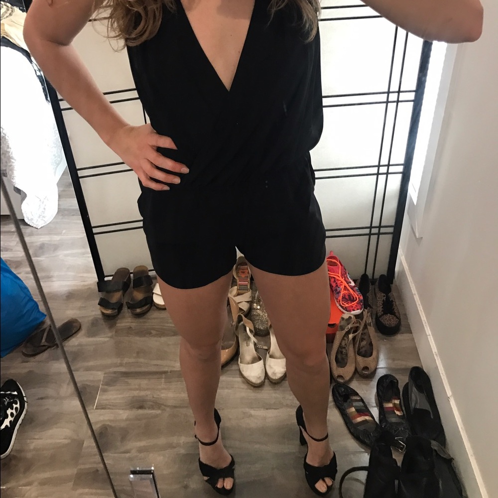 Bcbg max azria deep V cut romper