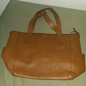 Fossil tote in camel