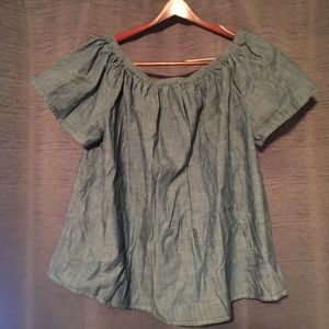 Gap chambray off the shoulder top NWT size M