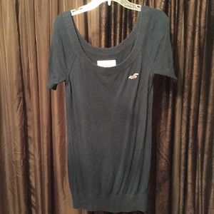 Navy Blue Hollister Scoop Neck Shirt!