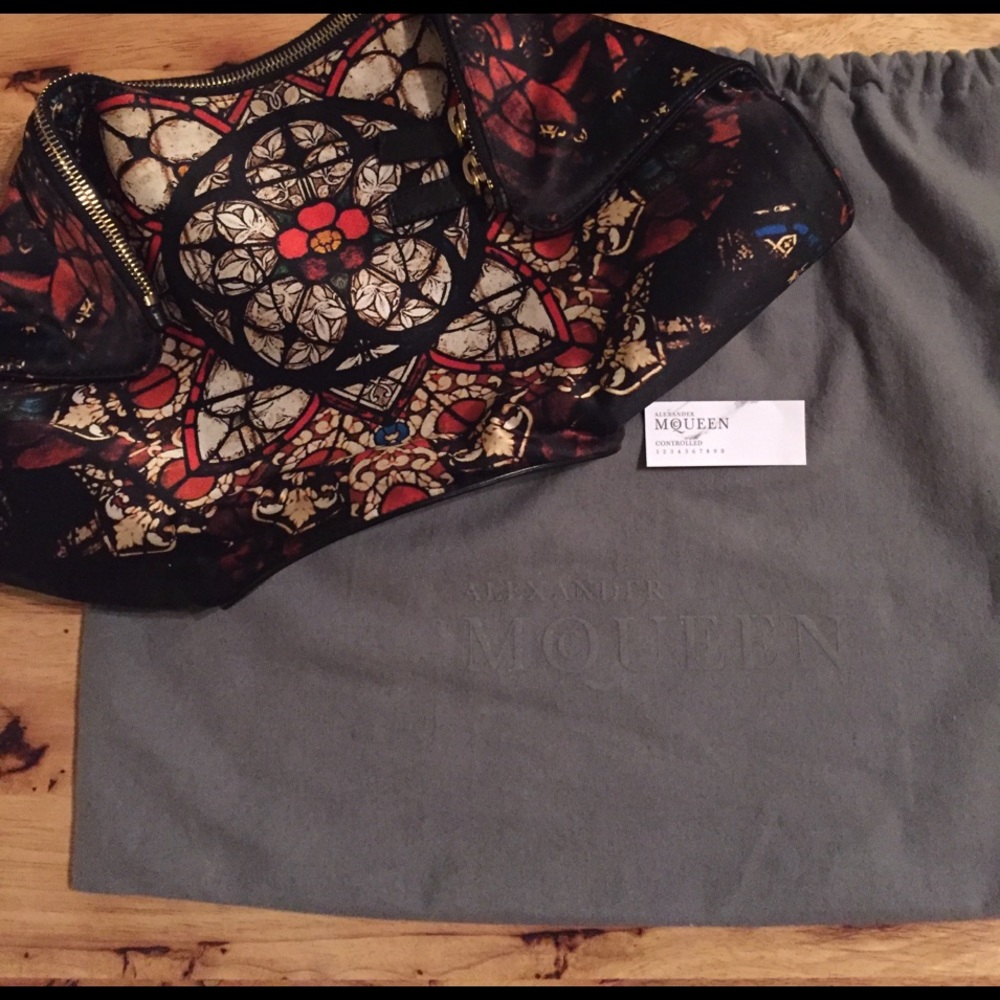 Alexander McQueen De-Manta stained glass clutch