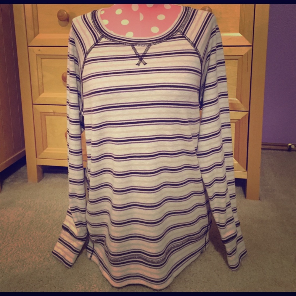 Purple Striped Sweatshirt