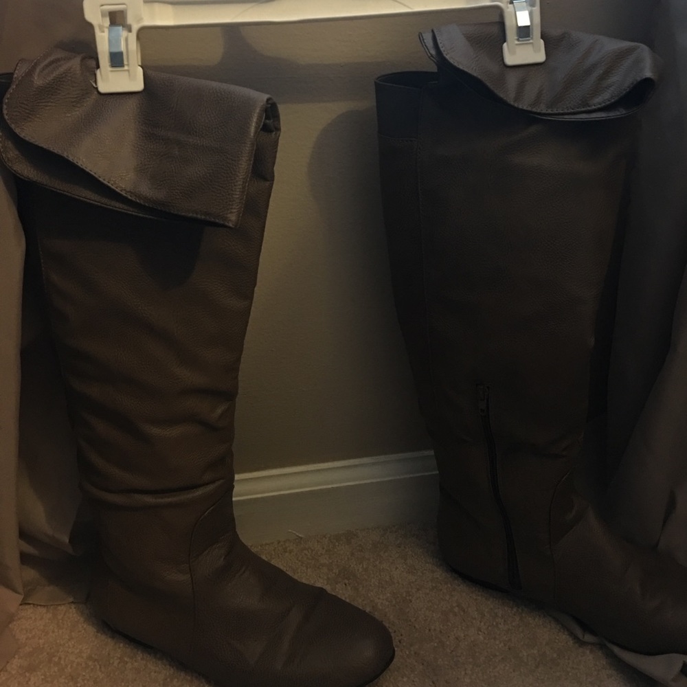 Knee high tan boots