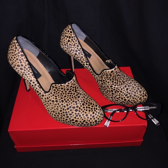 ANN TAYLOR Leandra Haircalf Platform "Shootie" 7.5 - Picture 3 of 4