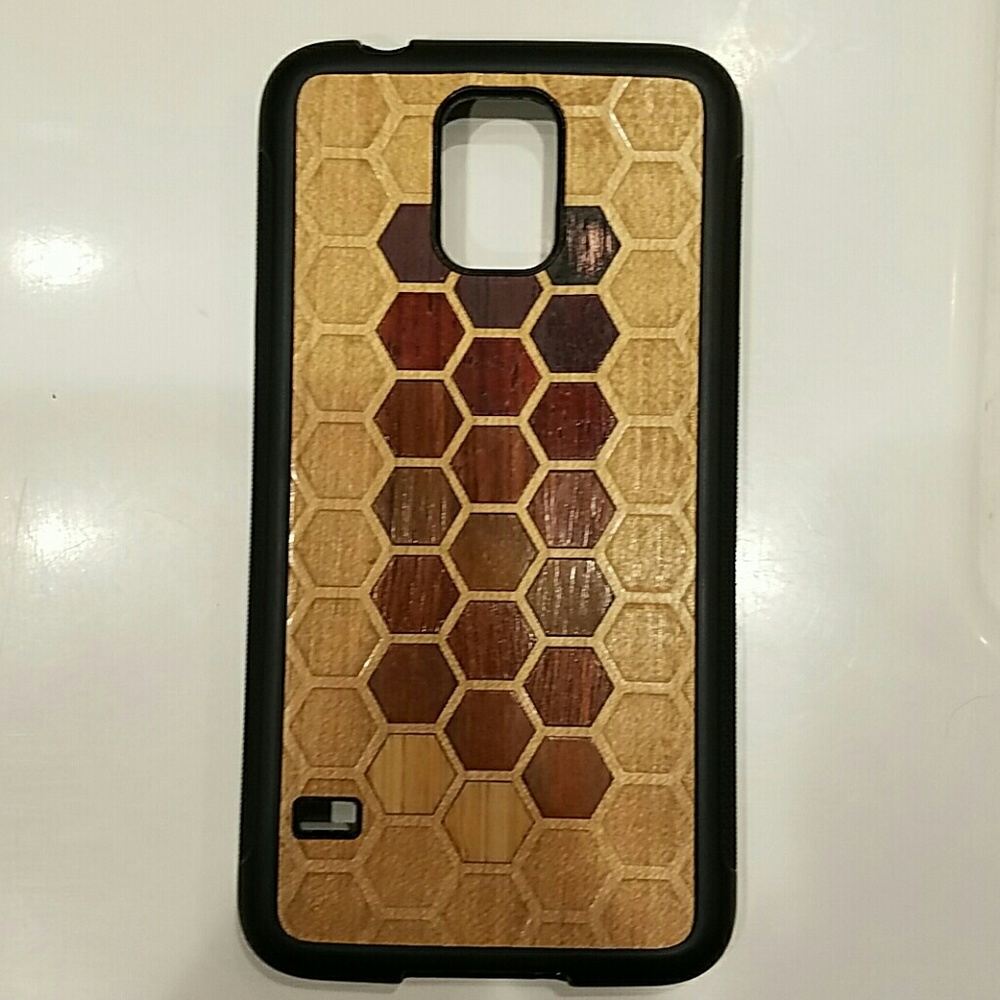 'Carved' geometric wood Samsung Galaxy S5 case