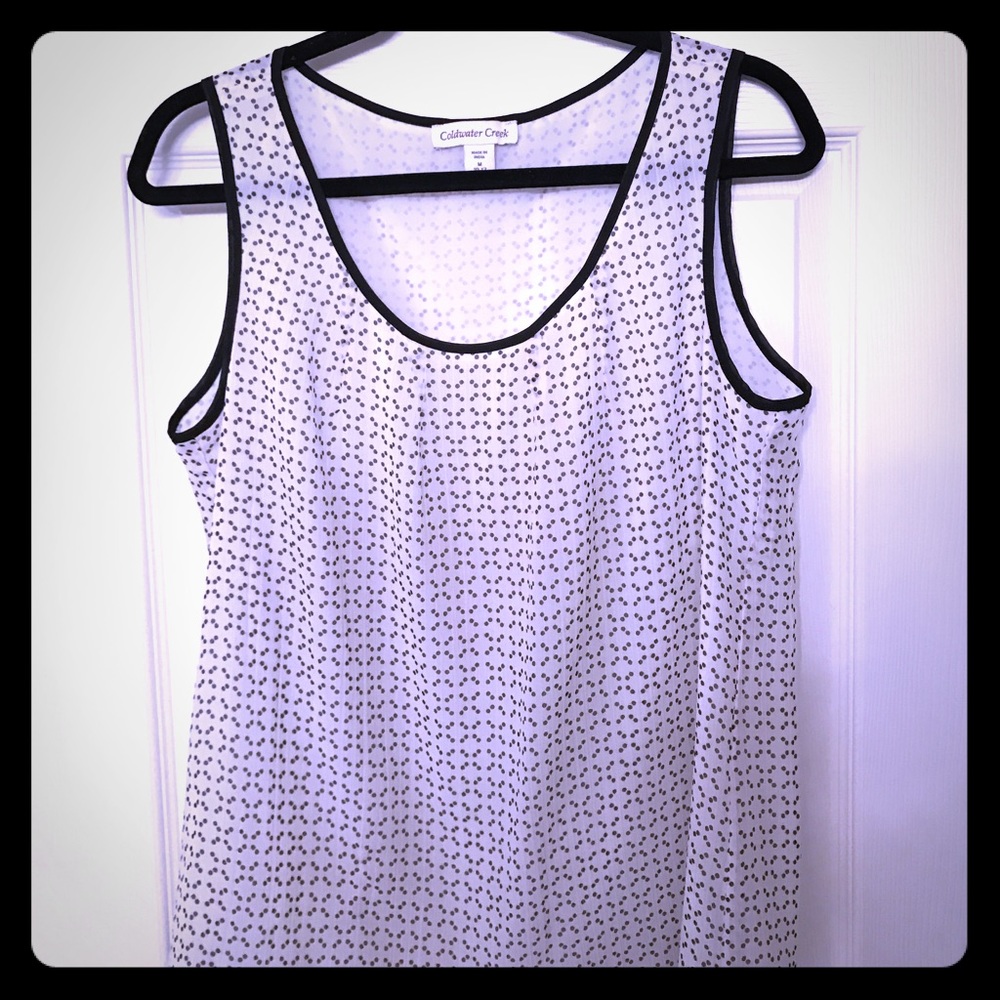Black and white polka dot camisole