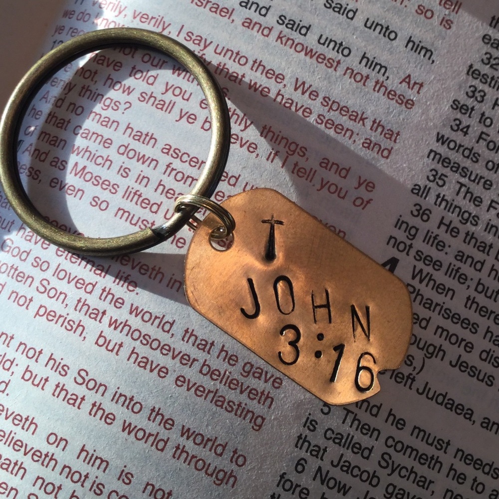🎉HP🎉✝John 3:16✝Brass Dog Tag