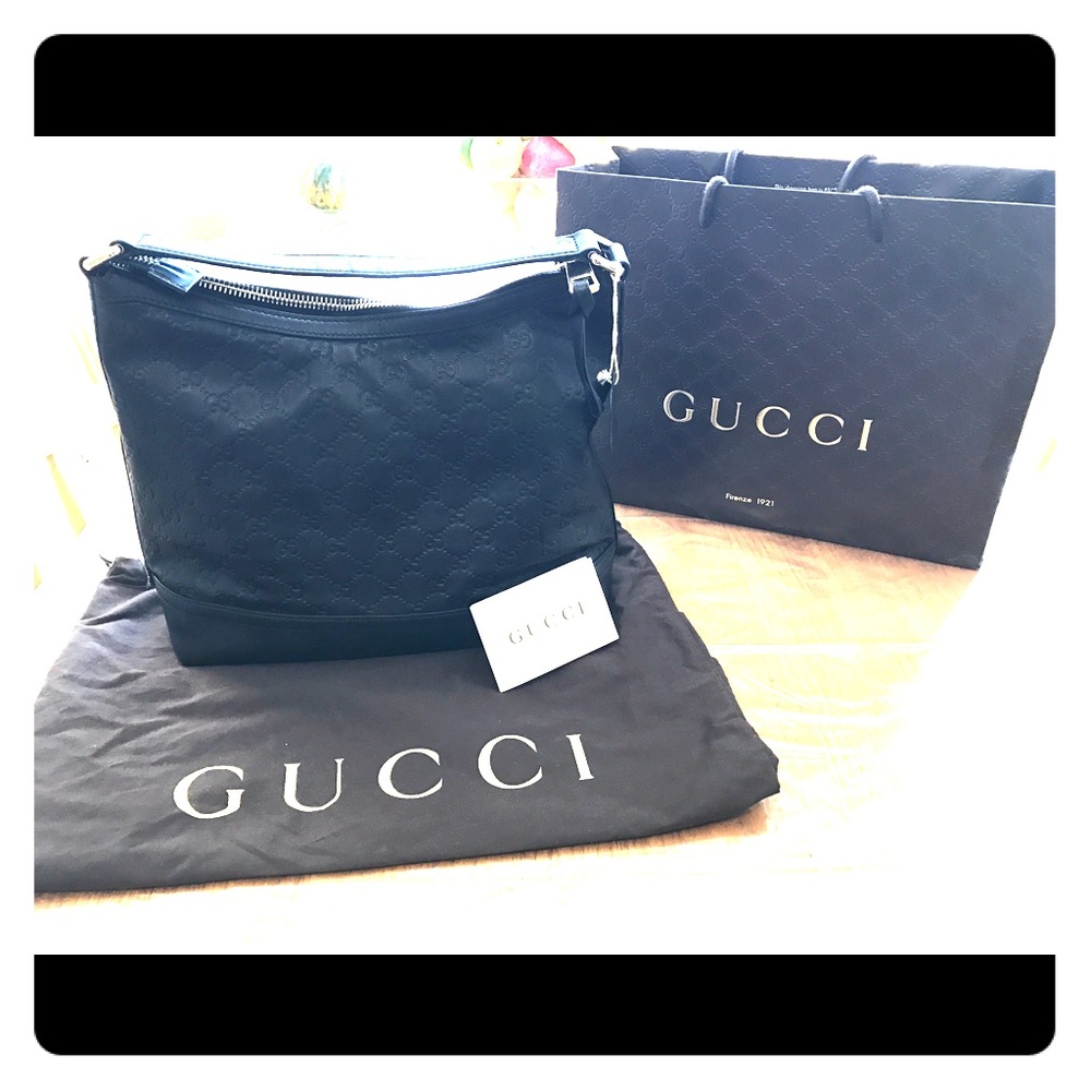 Gucci Black leather hobo bag
