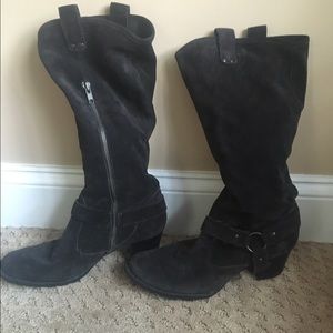 Born Suede Tall Harness Boot