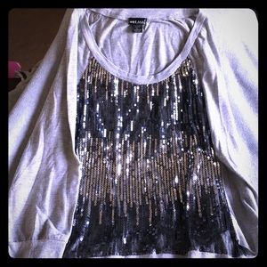 Sequence silver and blue shirt. Size XL