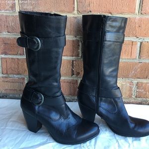 B.O.C. Black leather heeled boots