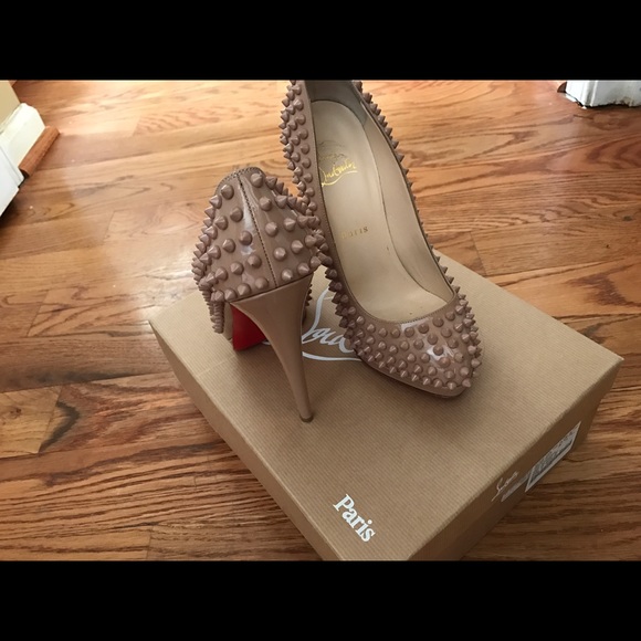 Christian Louboutin Nude Alti Spiked Pumps - Picture 3 of 4