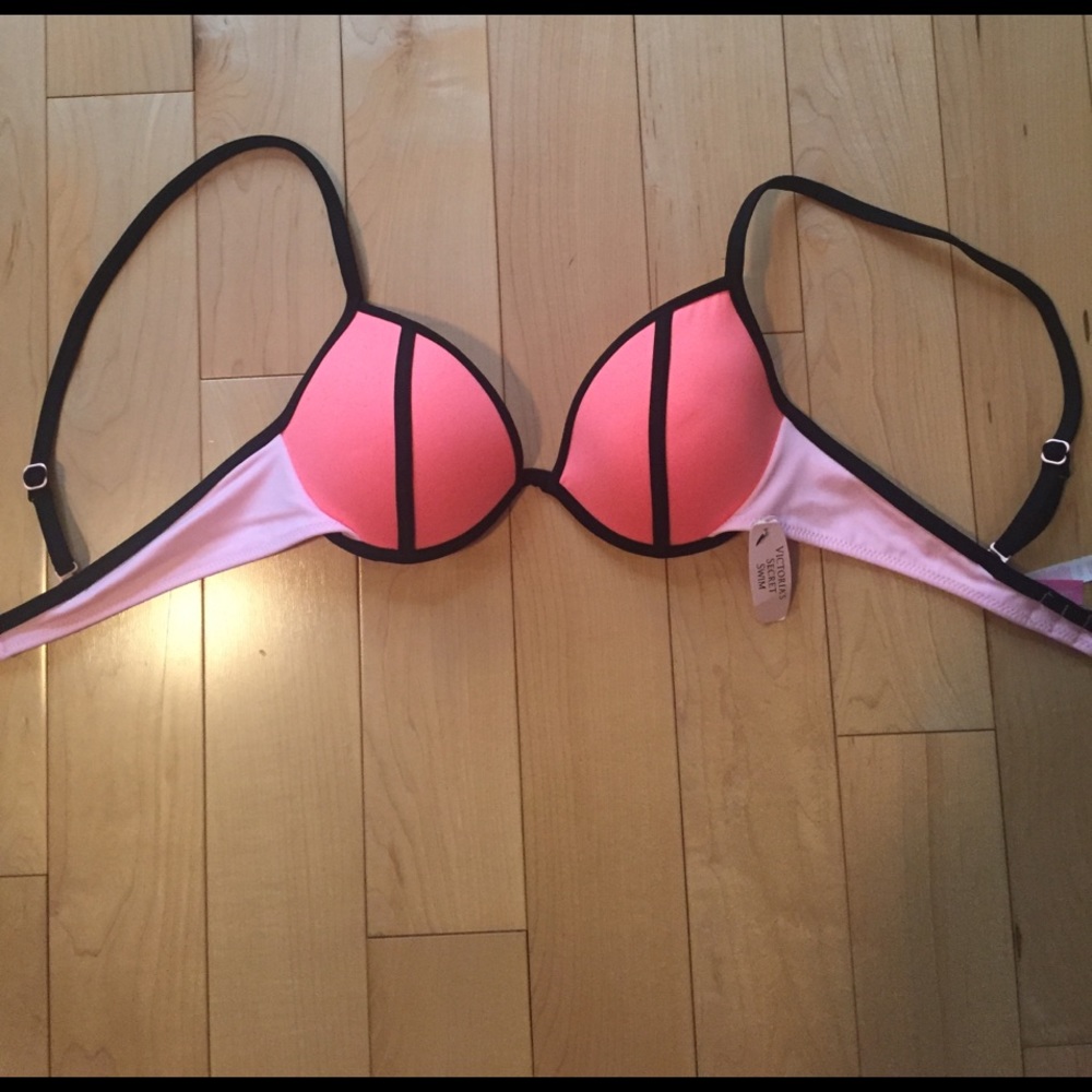 Coral and light pink VS bikini top-NWT