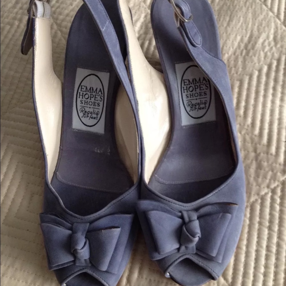 EMMA HOPE Blue suede shoes size 38 US 8 £239.00