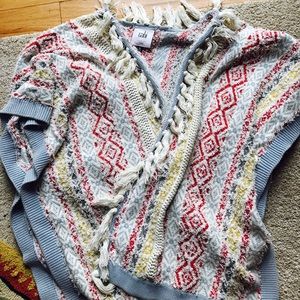 Cabi shawl/ drape fringed multicolor
