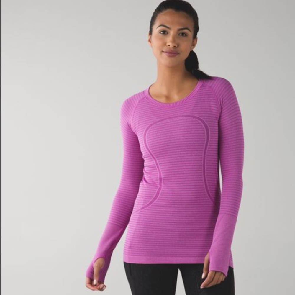Purple long sleeve Lululemon Swiftly tee. Size 4.