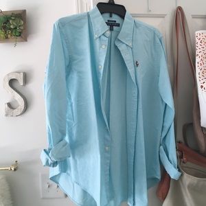 Aqua Blue Ralph Lauren Polo Button-up