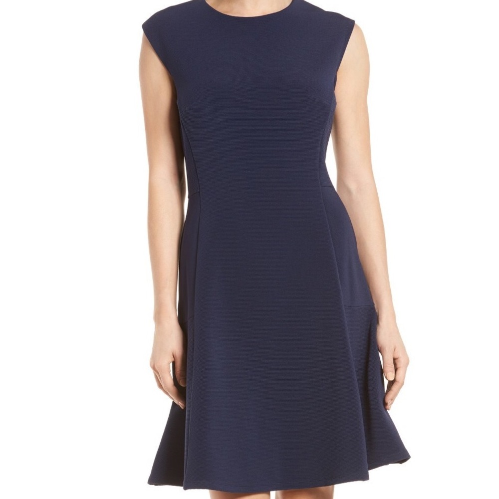 Halogen navy fit and flare dress