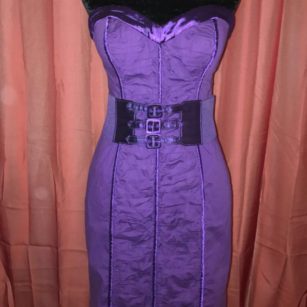 bebe purple convertible short dress