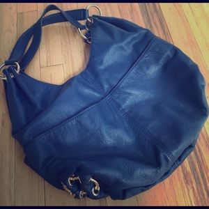 Hobo Michael Kors Navy Purse with Gold Hardware