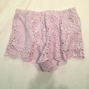 Lavender lace shorts