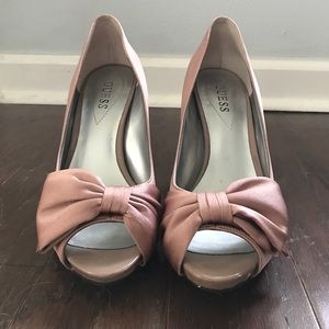 Guess blush bow heels