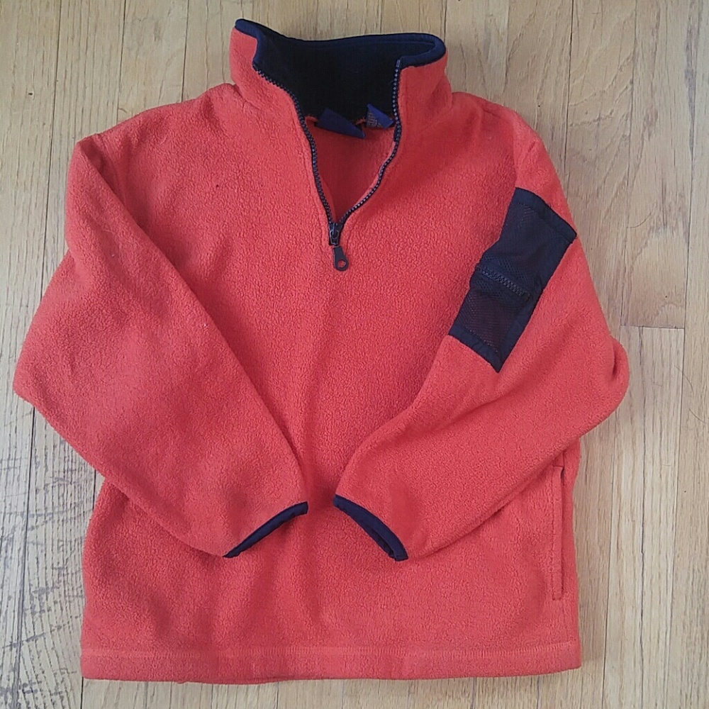 Orange boys fleece 1/4 zip pullover