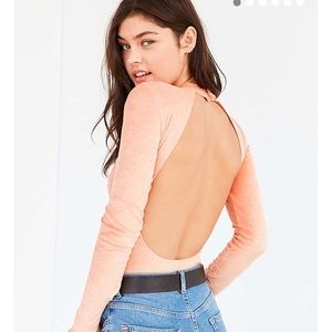 Out From Under Pink Velvet Open Back Bodysuit