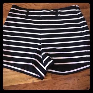 Black and white striped shorts