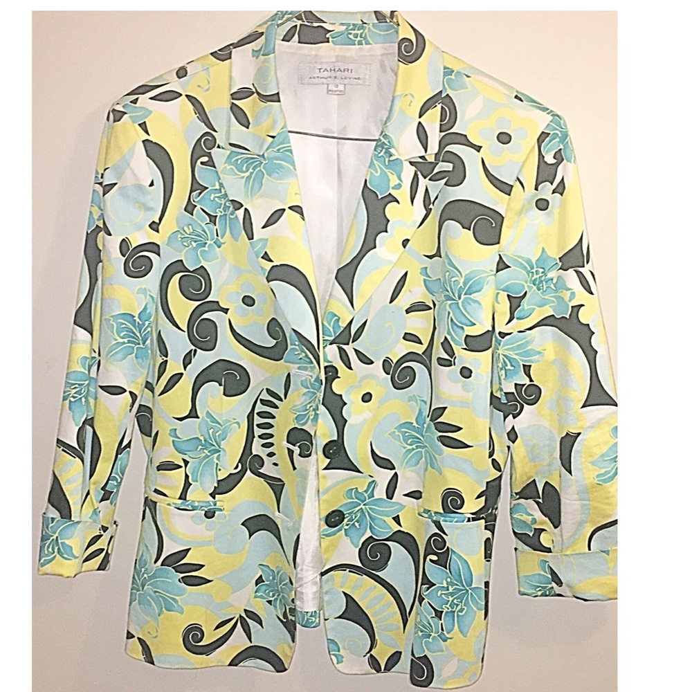 Tahari floral blazer -women