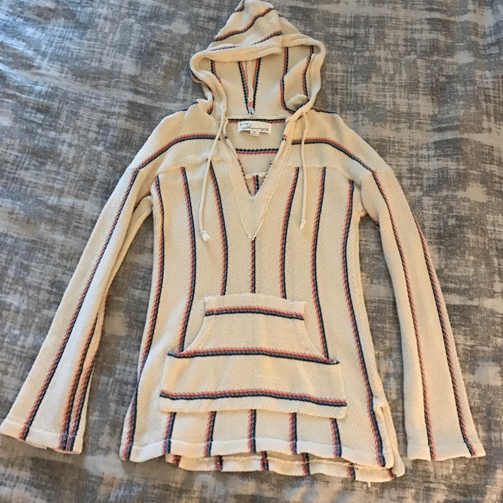 Cream Knitted VNeck Sweater
