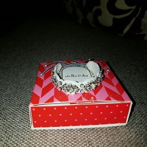 Stella & Dot leather and jeweled bracelet