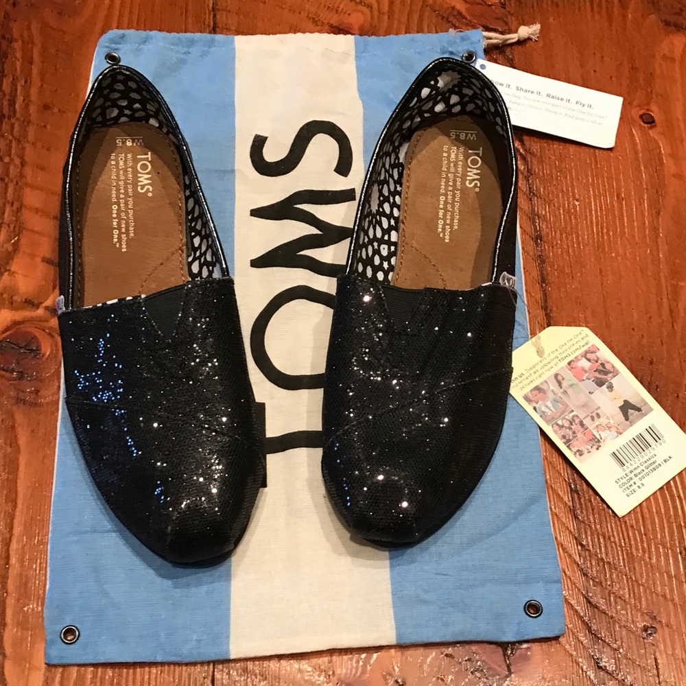 Black Glitter TOMS
