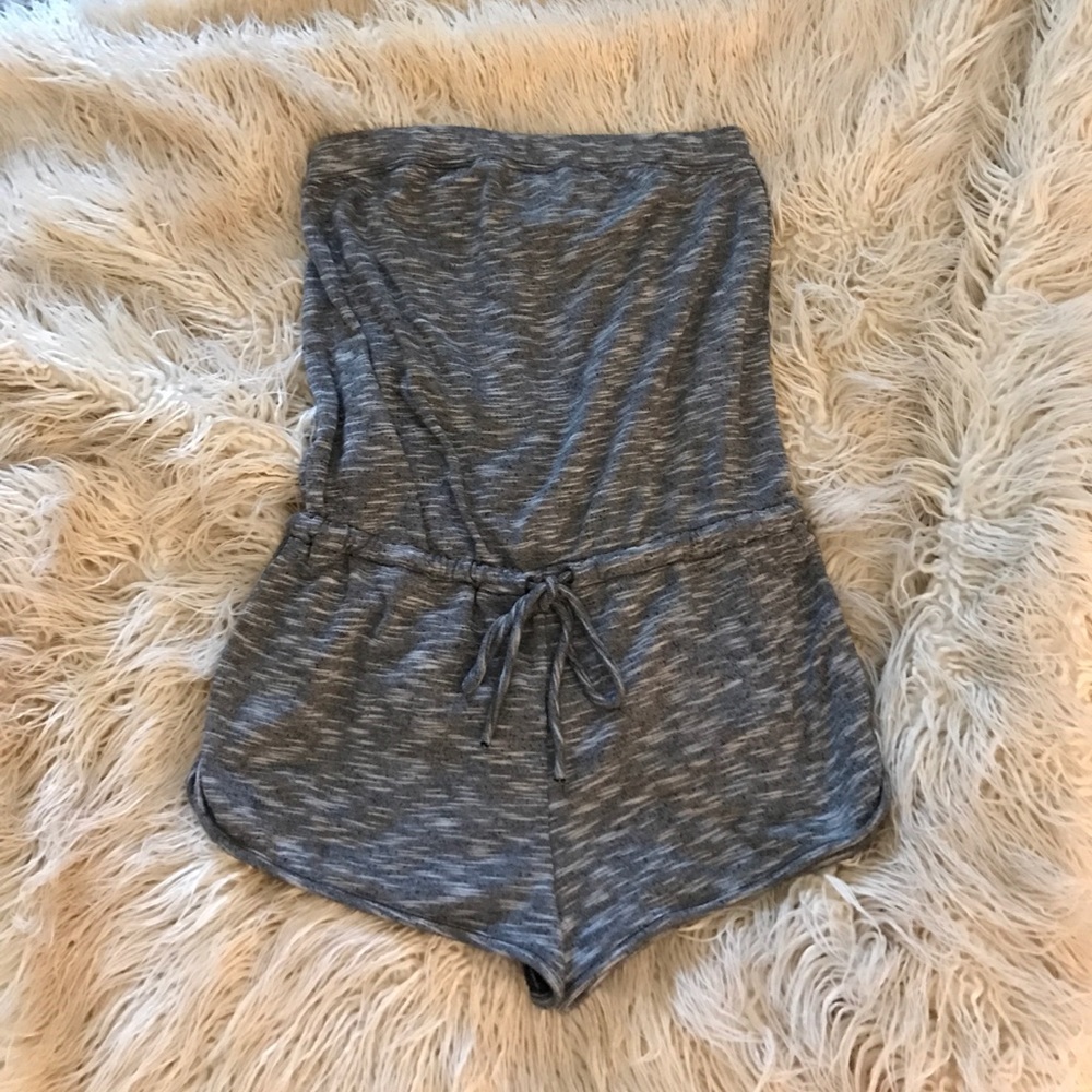 Strapless Gray Romper