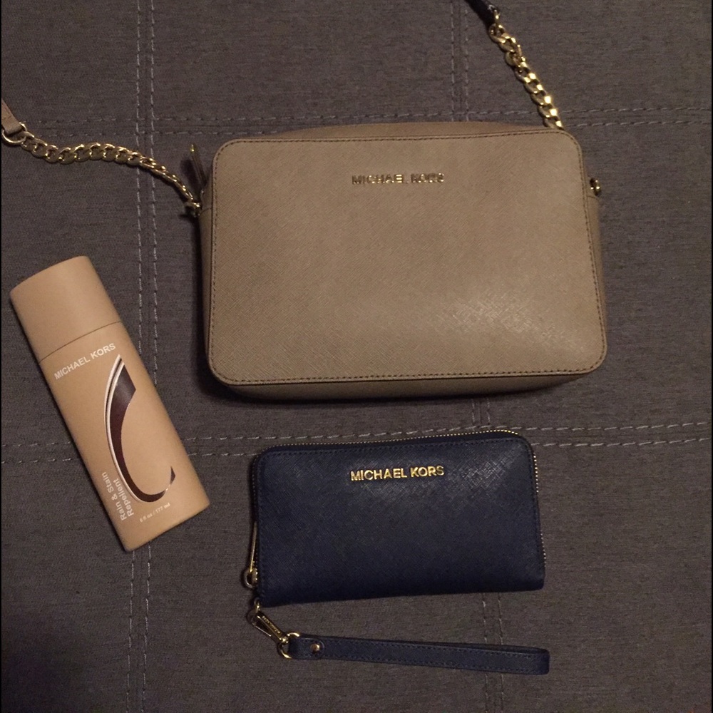 JET SET SAFFIANO LEATHER CROSSBODY AND WRISTLET