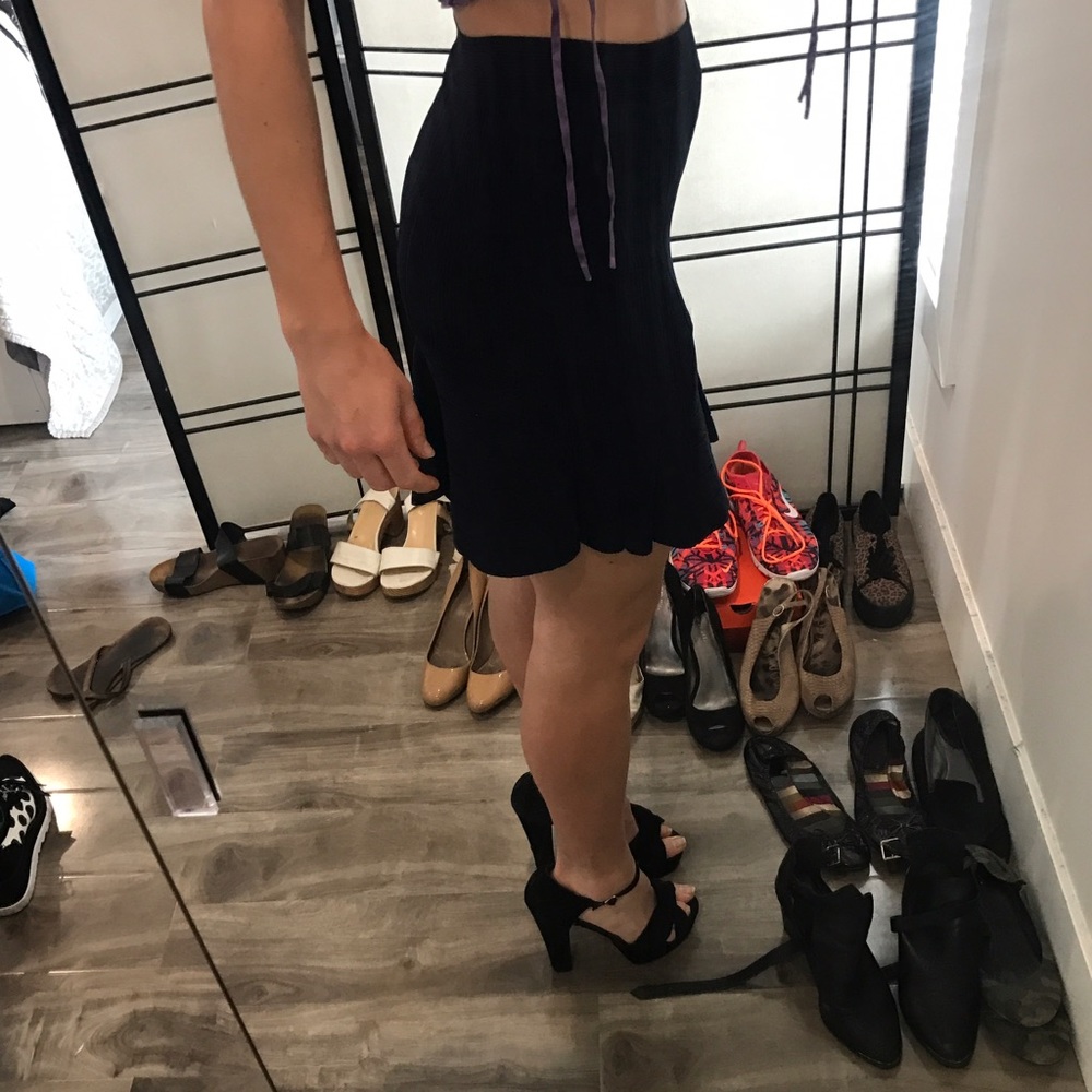 Sandro navy midi skirt