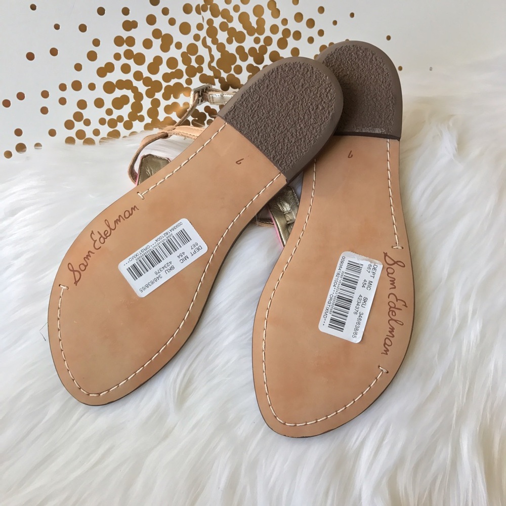 ❣SALE ❣Sam Edelman Leather Tan Pink Gigi Sandal - Picture 2 of 6